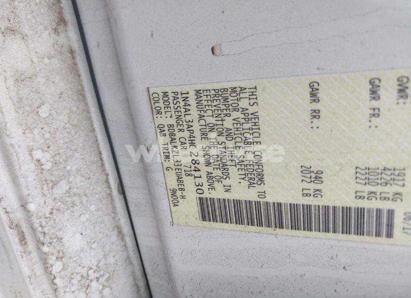 Photo 9 of 2017 Nissan Altima 2.5 SV (VIN 1N4AL3AP4HC284130)