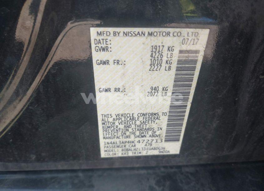 Photo 9 of 2017 Nissan Altima 2.5 SR (VIN 1N4AL3AP4HC472713)