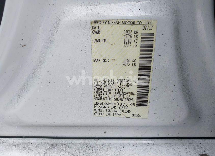 Photo 9 of 2017 Nissan Altima 2.5 S (VIN 1N4AL3AP4HN337736)