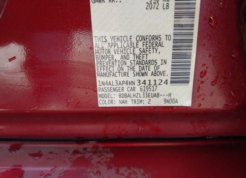 Photo 9 of 2017 Nissan Altima 2.5 SR (VIN 1N4AL3AP4HN341124)