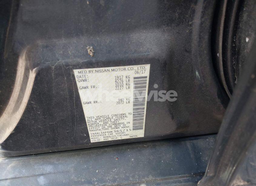 Photo 9 of 2017 Nissan Altima 2.5 S (VIN 1N4AL3AP4HN365715)