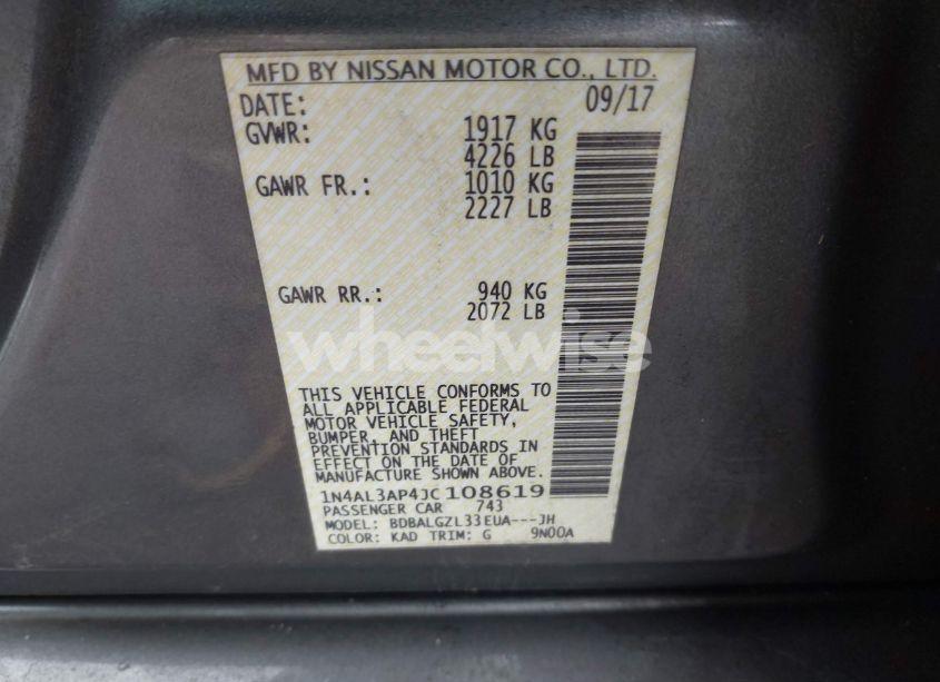 Photo 9 of 2018 Nissan Altima 2.5 S (VIN 1N4AL3AP4JC108619)