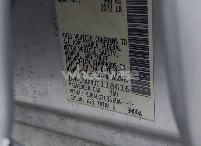 Photo 9 of 2018 Nissan Altima 2.5 S (VIN 1N4AL3AP4JC118616)