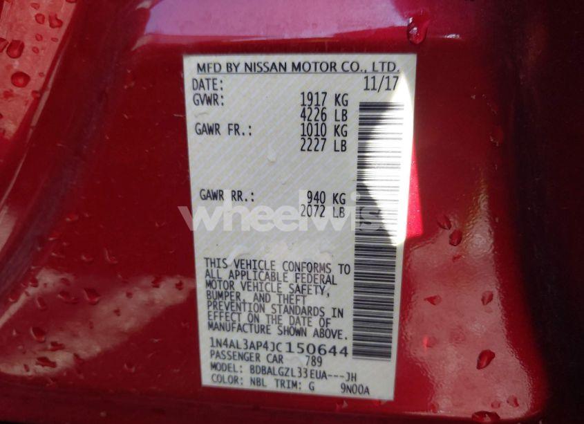 Photo 9 of 2018 Nissan Altima 2.5 S (VIN 1N4AL3AP4JC150644)