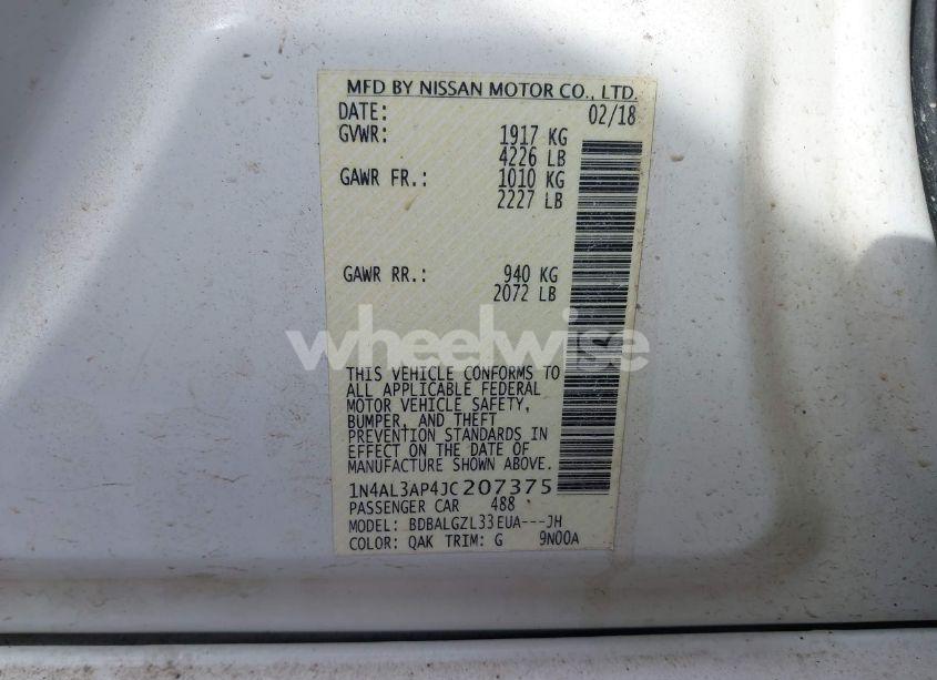 Photo 9 of 2018 Nissan Altima 2.5 S (VIN 1N4AL3AP4JC207375)