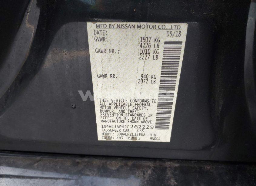 Photo 9 of 2018 Nissan Altima 2.5 SR (VIN 1N4AL3AP4JC262229)