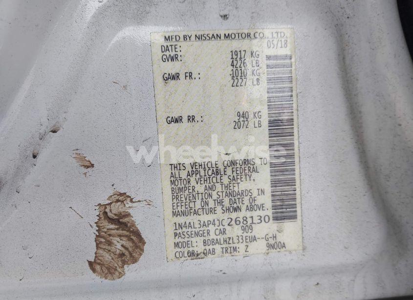 Photo 9 of 2018 Nissan Altima 2.5 SR (VIN 1N4AL3AP4JC268130)