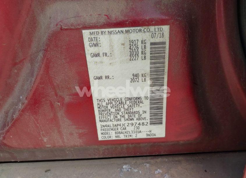 Photo 9 of 2018 Nissan Altima 2.5 SR (VIN 1N4AL3AP4JC297482)