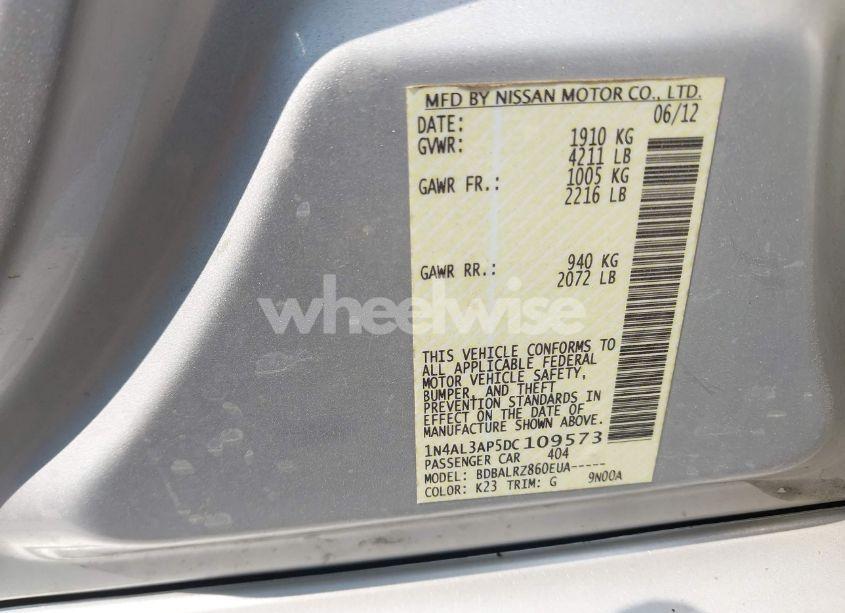 Photo 9 of 2013 Nissan Altima 2.5 S (VIN 1N4AL3AP5DC109573)