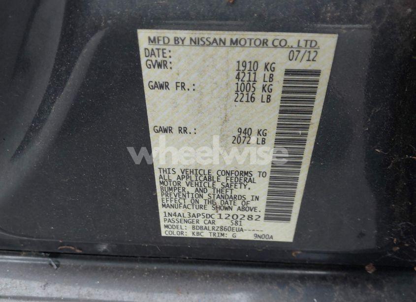 Photo 9 of 2013 Nissan Altima 2.5 S (VIN 1N4AL3AP5DC120282)