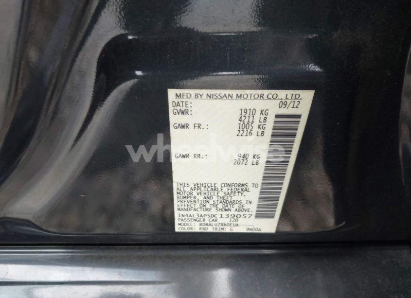 Photo 9 of 2013 Nissan Altima 2.5 SV (VIN 1N4AL3AP5DC139057)