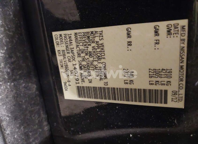 Photo 9 of 2013 Nissan Altima 2.5 SL (VIN 1N4AL3AP5DC140791)