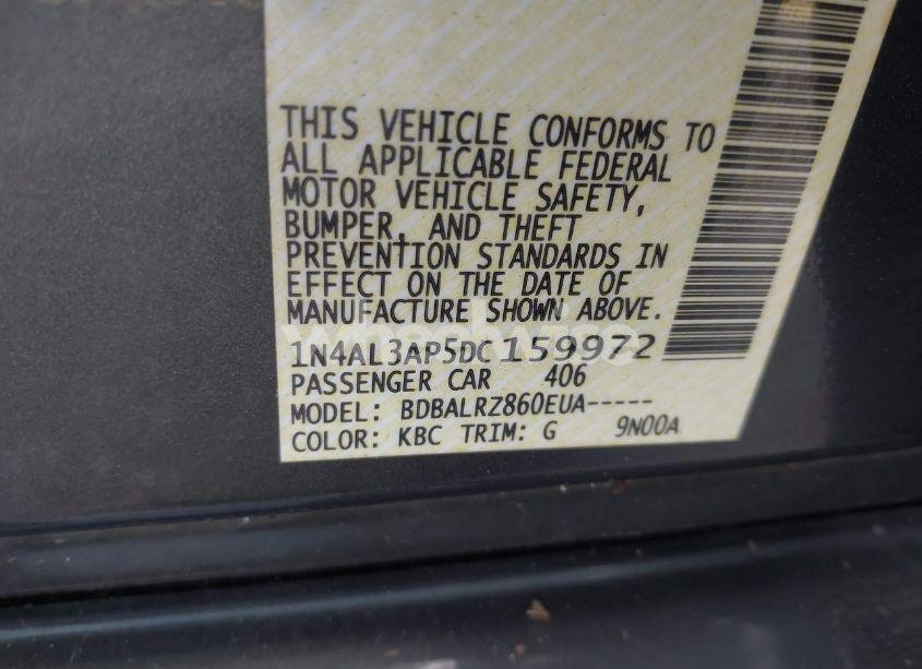 Photo 9 of 2013 Nissan Altima 2.5 S (VIN 1N4AL3AP5DC159972)