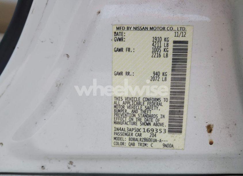 Photo 9 of 2013 Nissan Altima 2.5 S (VIN 1N4AL3AP5DC169353)