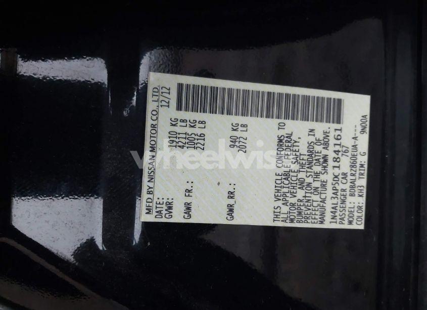 Photo 9 of 2013 Nissan Altima 2.5 S (VIN 1N4AL3AP5DC184161)