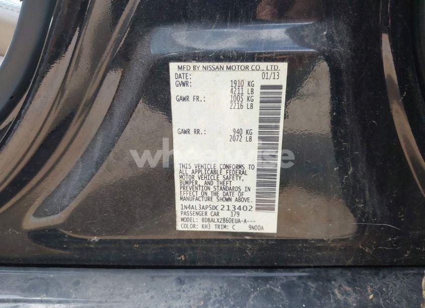 Photo 9 of 2013 Nissan Altima 2.5 SL (VIN 1N4AL3AP5DC213402)