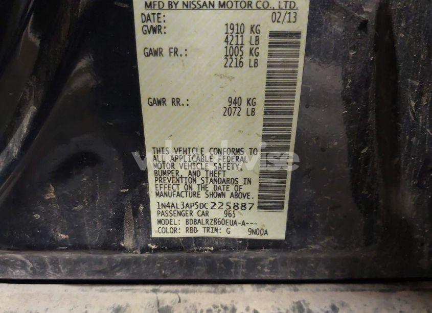 Photo 9 of 2013 Nissan Altima 2.5 S (VIN 1N4AL3AP5DC225887)