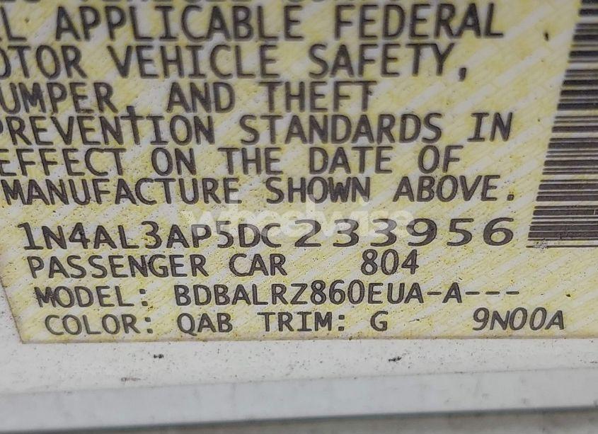 Photo 9 of 2013 Nissan Altima 2.5 S (VIN 1N4AL3AP5DC233956)