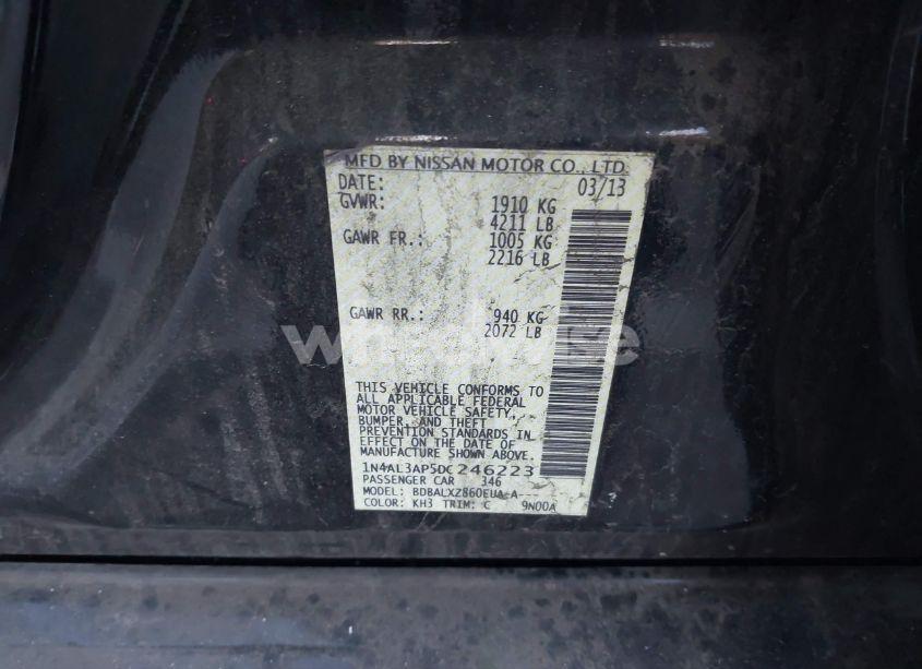 Photo 9 of 2013 Nissan Altima 2.5 SL (VIN 1N4AL3AP5DC246223)