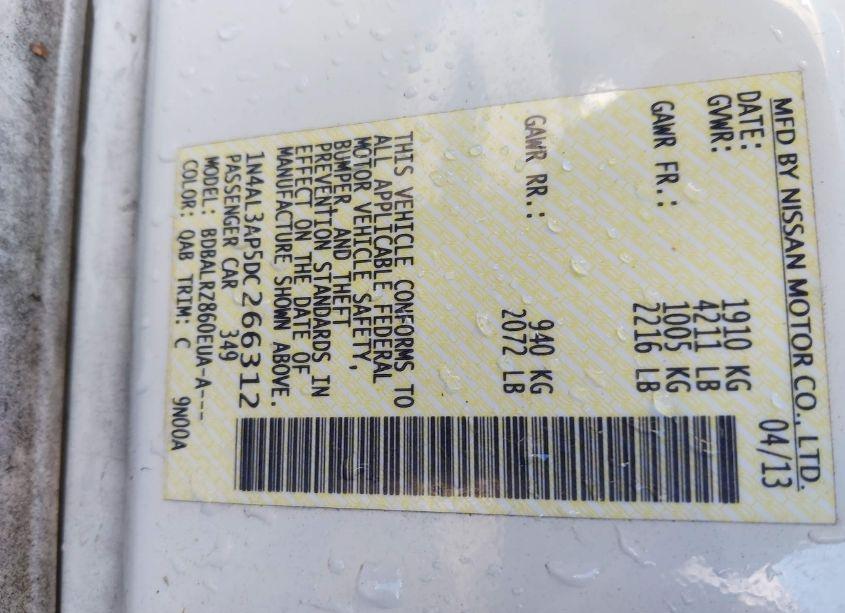 Photo 9 of 2013 Nissan Altima 2.5 S (VIN 1N4AL3AP5DC266312)