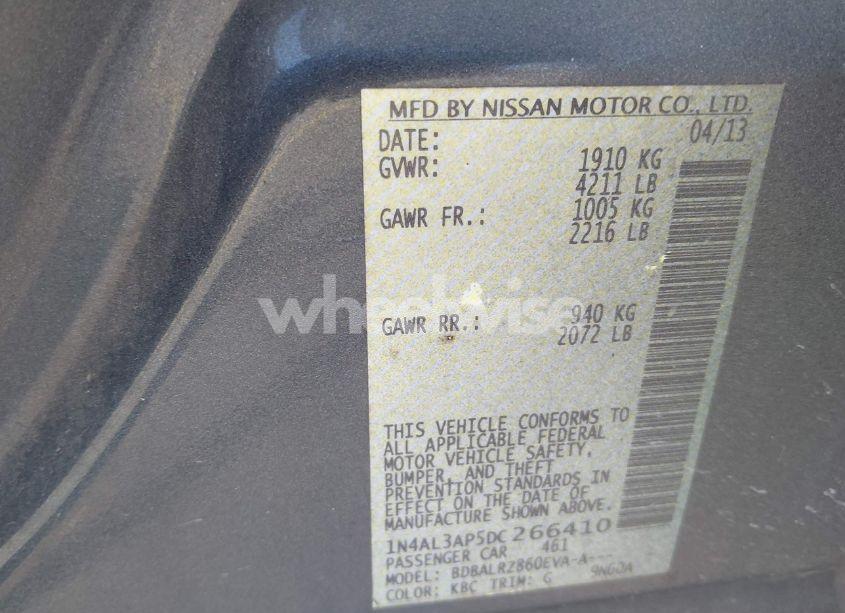 Photo 9 of 2013 Nissan Altima 2.5 S (VIN 1N4AL3AP5DC266410)