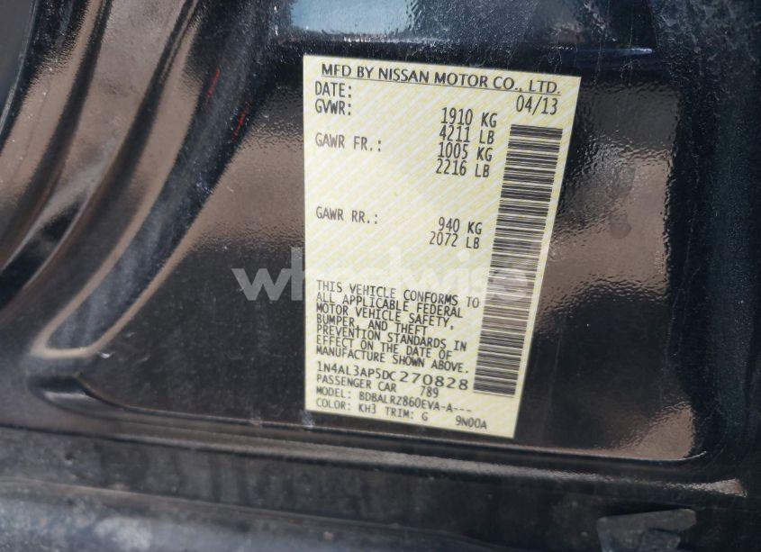 Photo 9 of 2013 Nissan Altima 2.5 S (VIN 1N4AL3AP5DC270828)