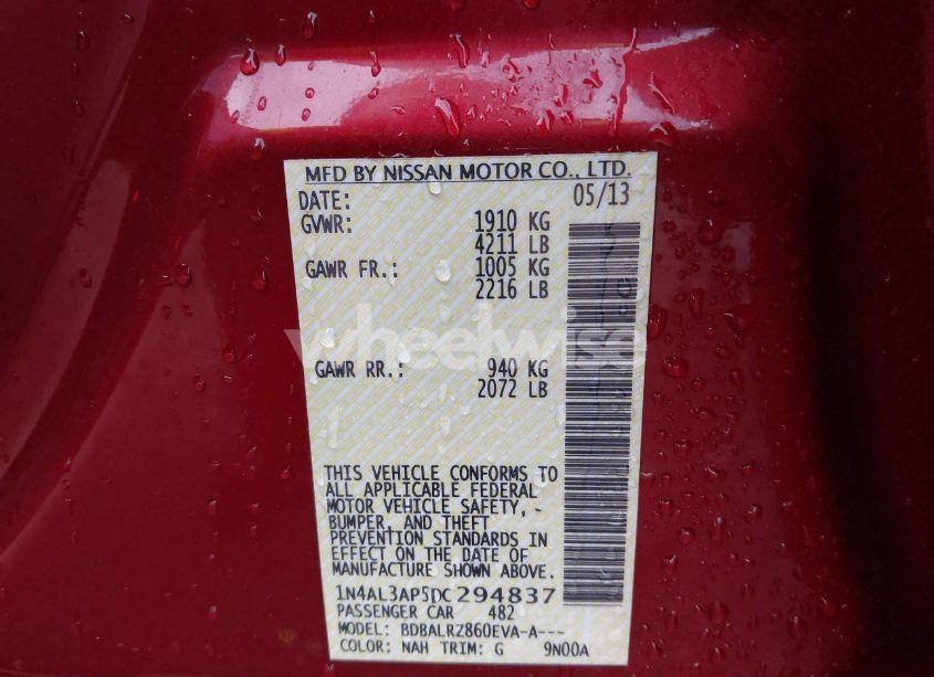 Photo 9 of 2013 Nissan Altima 2.5 S (VIN 1N4AL3AP5DC294837)