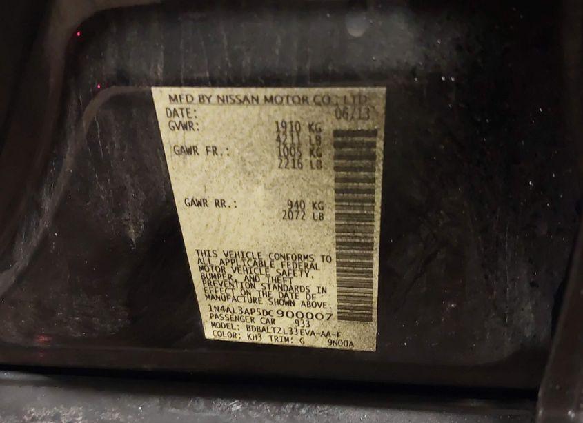 Photo 9 of 2013 Nissan Altima 2.5 SV (VIN 1N4AL3AP5DC900007)