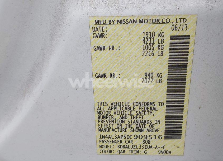 Photo 9 of 2013 Nissan Altima 2.5 SV (VIN 1N4AL3AP5DC909516)