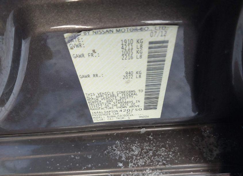 Photo 9 of 2013 Nissan Altima 2.5 (VIN 1N4AL3AP5DN420750)