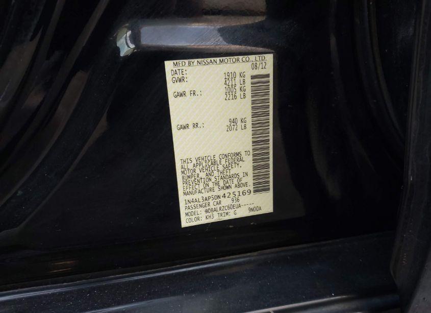 Photo 9 of 2013 Nissan Altima 2.5 S (VIN 1N4AL3AP5DN425169)