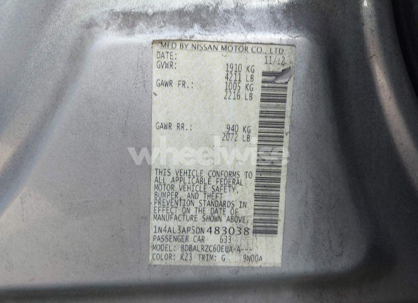 Photo 9 of 2013 Nissan Altima 2.5 S (VIN 1N4AL3AP5DN483038)