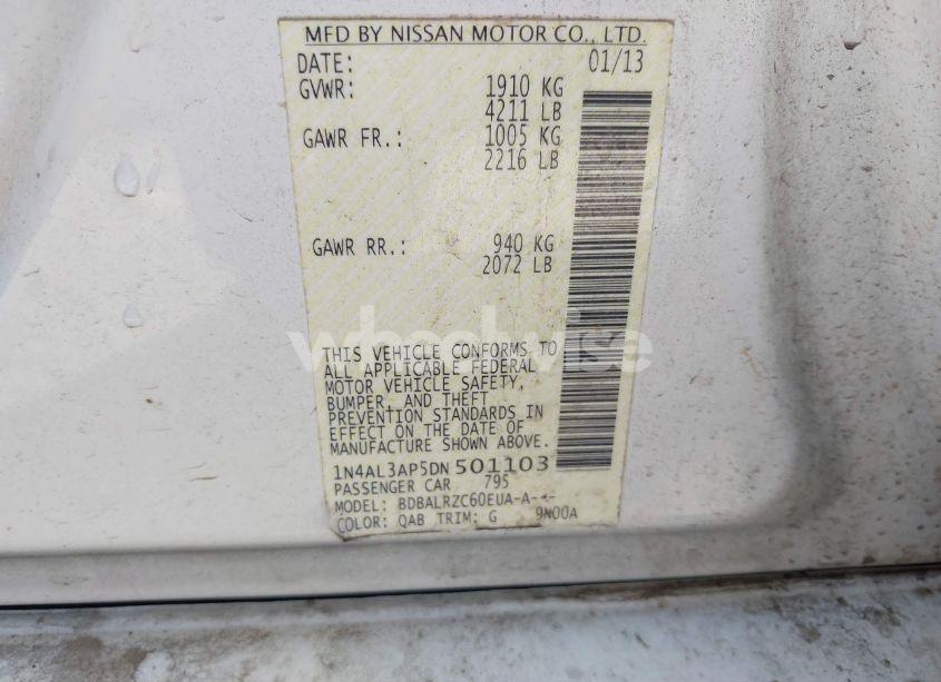 Photo 9 of 2013 Nissan Altima 2.5 S (VIN 1N4AL3AP5DN501103)