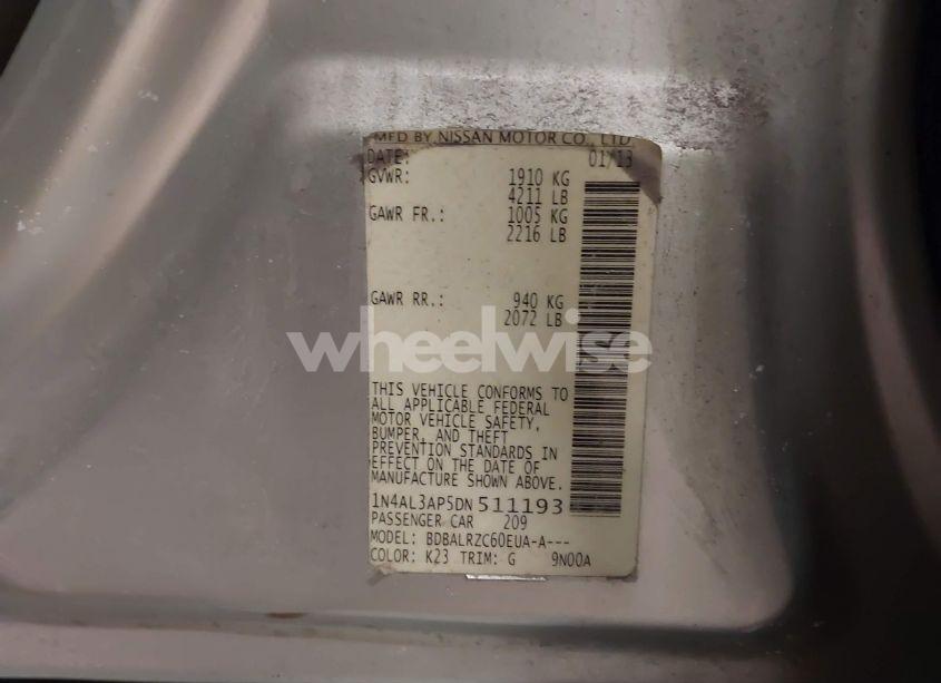 Photo 9 of 2013 Nissan Altima 2.5 S (VIN 1N4AL3AP5DN511193)