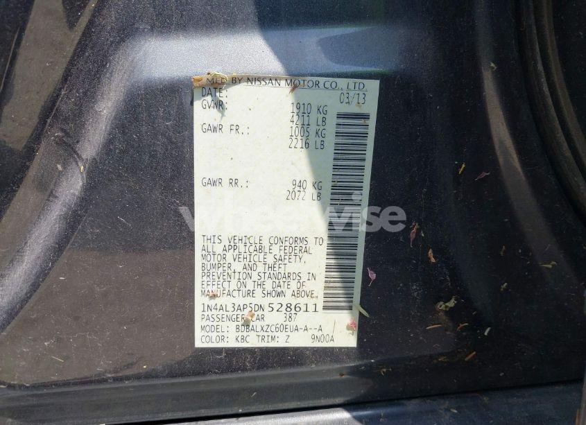 Photo 9 of 2013 Nissan Altima 2.5 SL (VIN 1N4AL3AP5DN528611)