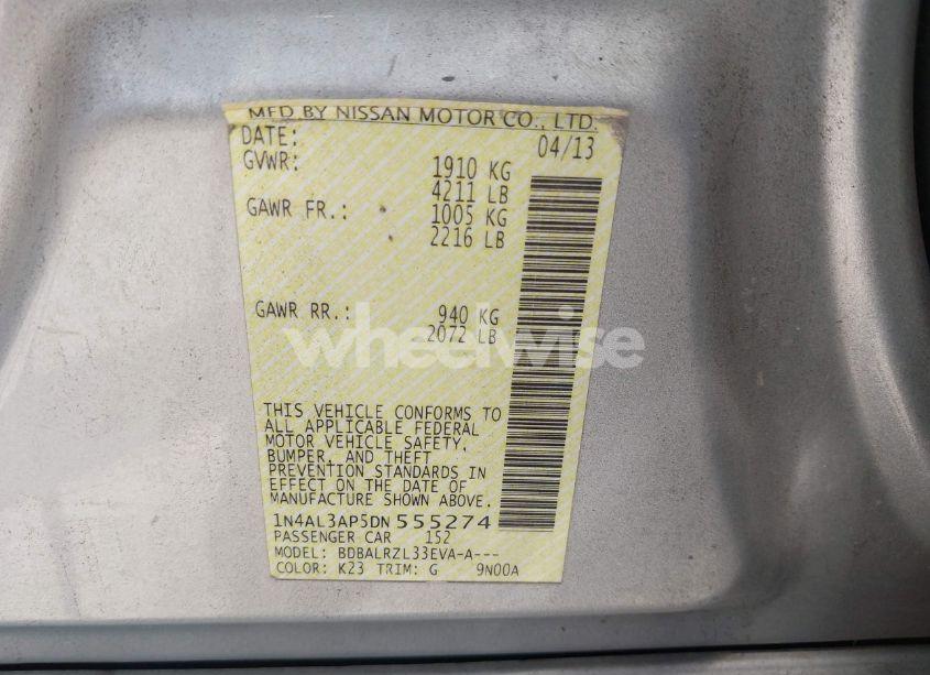 Photo 9 of 2013 Nissan Altima 2.5 S (VIN 1N4AL3AP5DN555274)