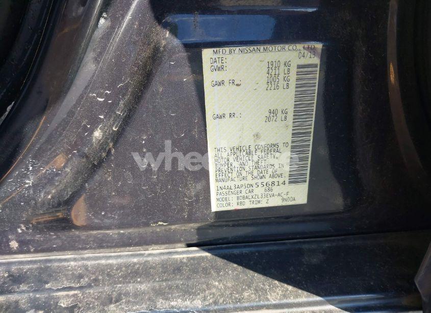 Photo 9 of 2013 Nissan Altima 2.5 SL (VIN 1N4AL3AP5DN556814)