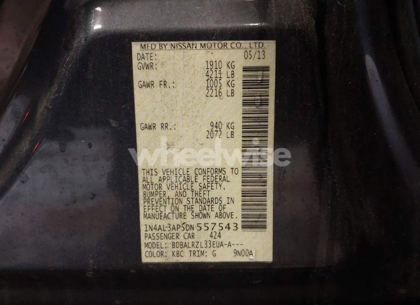 Photo 9 of 2013 Nissan Altima 2.5 S (VIN 1N4AL3AP5DN557543)