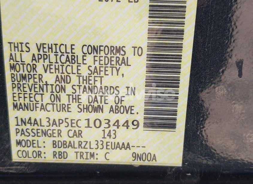 Photo 9 of 2014 Nissan Altima 2.5 S (VIN 1N4AL3AP5EC103449)