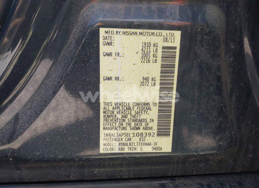 Photo 9 of 2014 Nissan Altima 2.5 S (VIN 1N4AL3AP5EC108392)