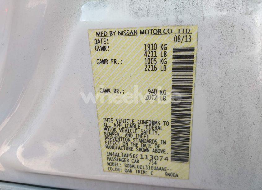 Photo 9 of 2014 Nissan Altima 2.5 SV (VIN 1N4AL3AP5EC113074)