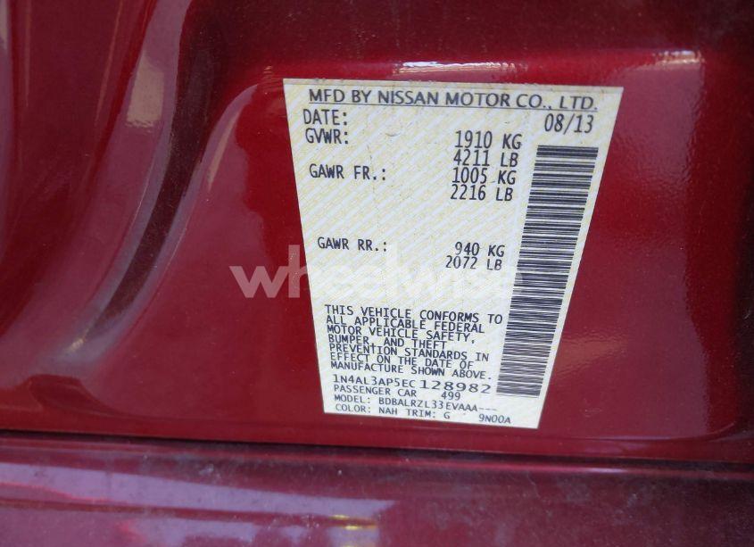 Photo 9 of 2014 Nissan Altima 2.5 S (VIN 1N4AL3AP5EC128982)