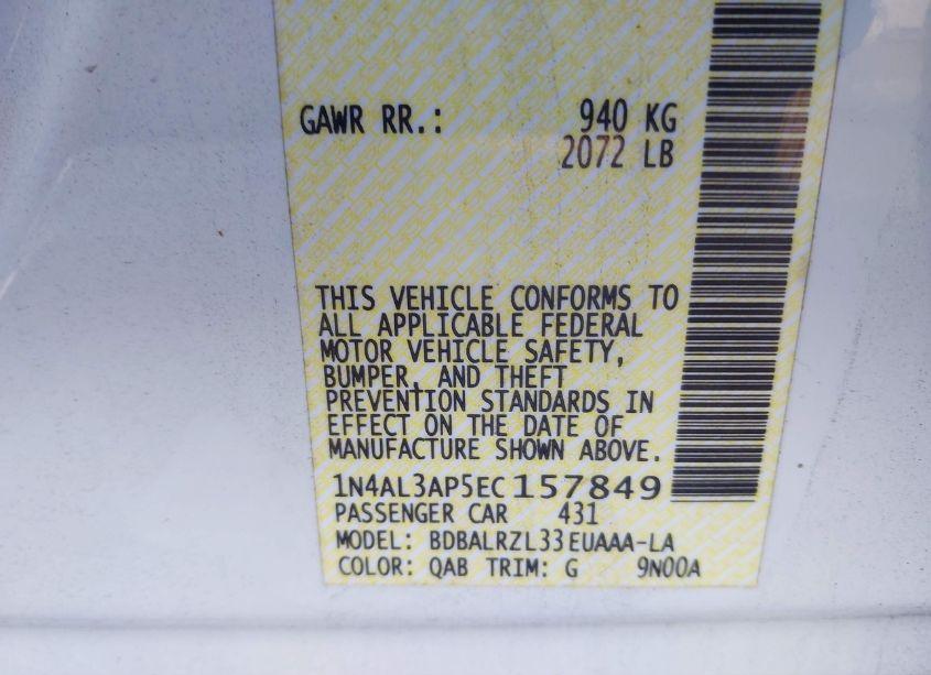 Photo 9 of 2014 Nissan Altima 2.5 S (VIN 1N4AL3AP5EC157849)