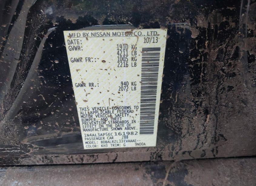 Photo 9 of 2014 Nissan Altima 2.5 S (VIN 1N4AL3AP5EC161982)