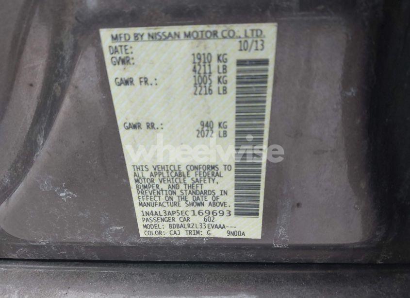 Photo 9 of 2014 Nissan Altima 2.5 S (VIN 1N4AL3AP5EC169693)