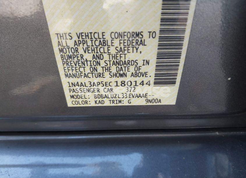 Photo 9 of 2014 Nissan Altima 2.5 SV (VIN 1N4AL3AP5EC180144)