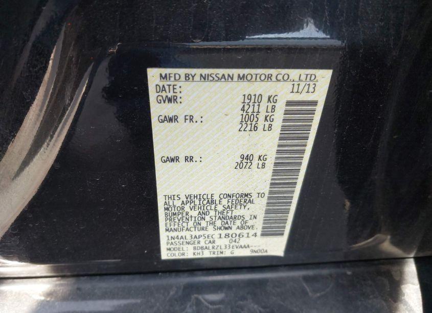 Photo 9 of 2014 Nissan Altima 2.5 S (VIN 1N4AL3AP5EC180614)