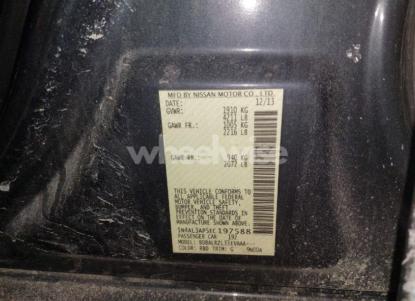 Photo 9 of 2014 Nissan Altima 2.5/2.5 S/2.5 SL/2.5 SV (VIN 1N4AL3AP5EC197588)