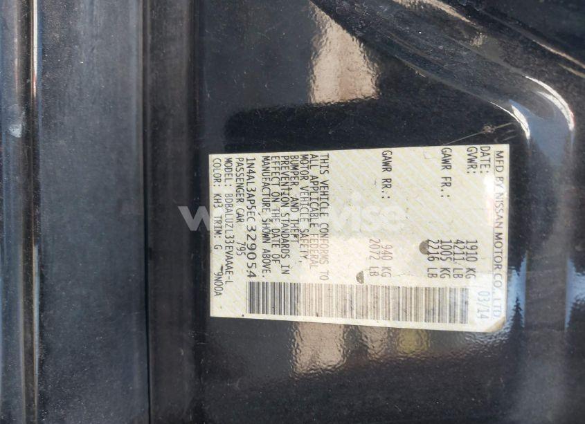 Photo 9 of 2014 Nissan Altima 2.5 SV (VIN 1N4AL3AP5EC329054)