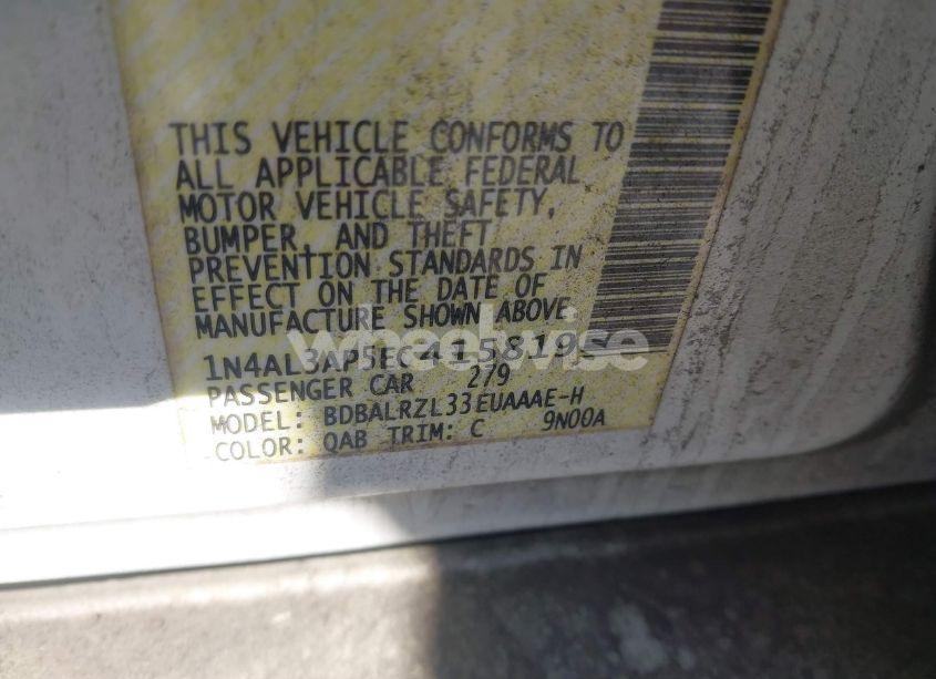 Photo 9 of 2014 Nissan Altima 2.5 S (VIN 1N4AL3AP5EC415819)